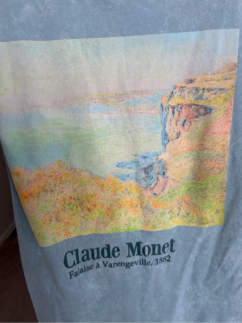 Claude Monet Graphic Tee in Washed Blue - Picture 2 of 3